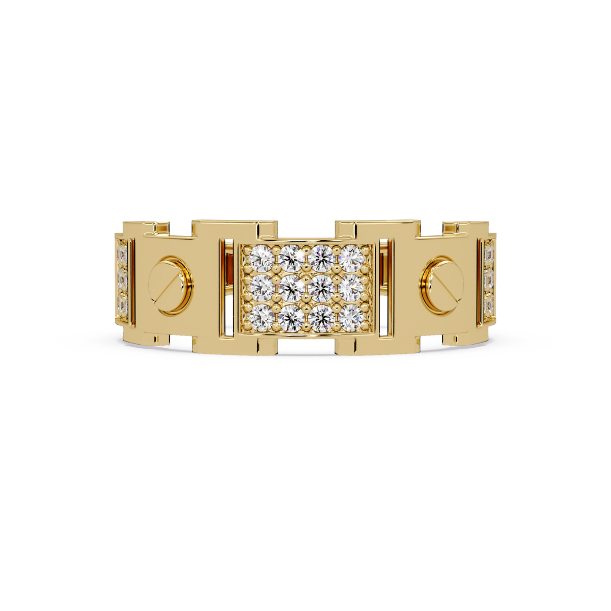Round Lab grown Diamond Center Wide Band Ring - HIGHCARAT DIAMONDS