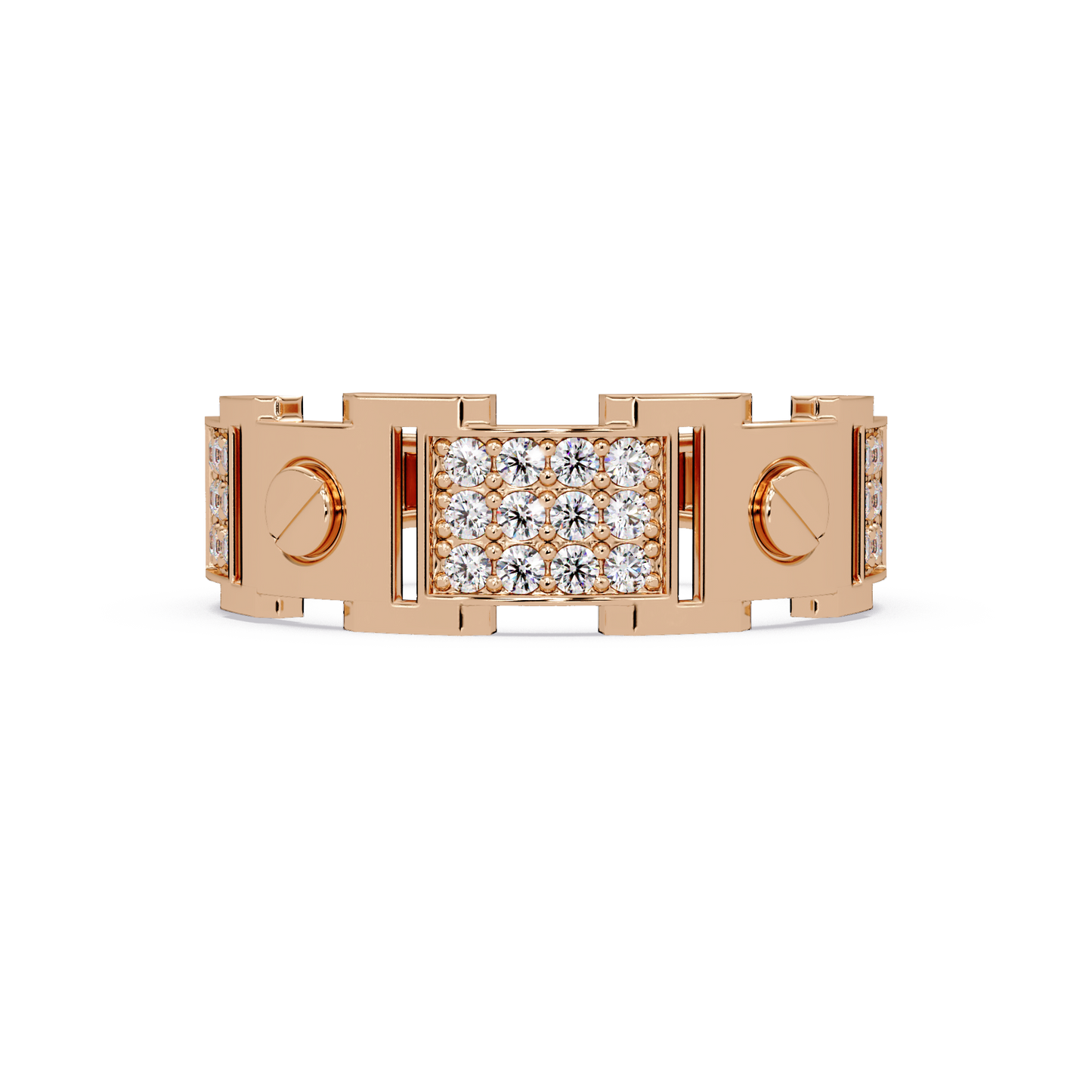 Round Lab grown Diamond Center Wide Band Ring - HIGHCARAT DIAMONDS