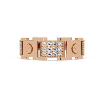 Round Lab grown Diamond Center Wide Band Ring - HIGHCARAT DIAMONDS