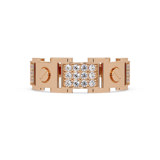 Round Lab grown Diamond Center Wide Band Ring - HIGHCARAT DIAMONDS