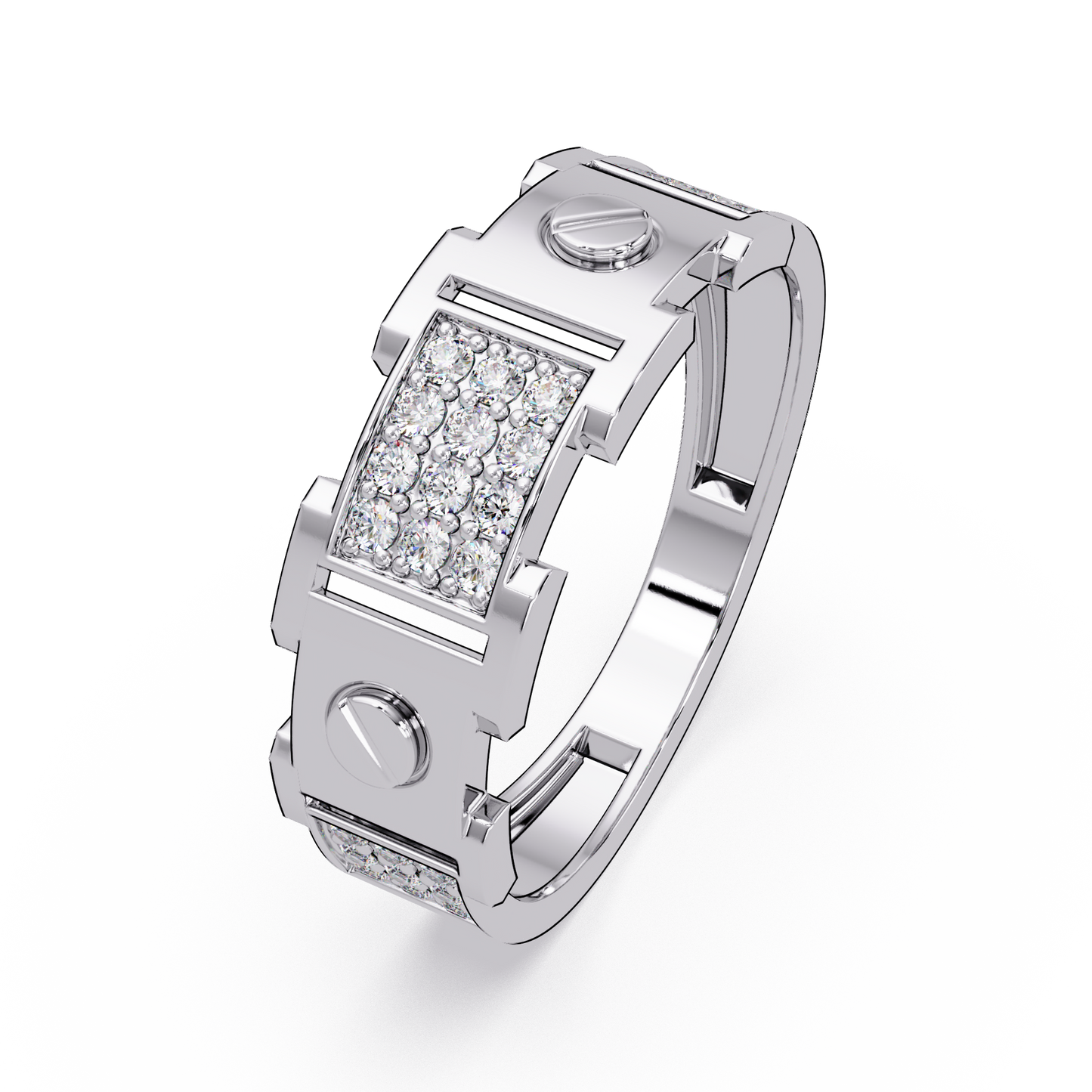 Round Lab grown Diamond Center Wide Band Ring - HIGHCARAT DIAMONDS