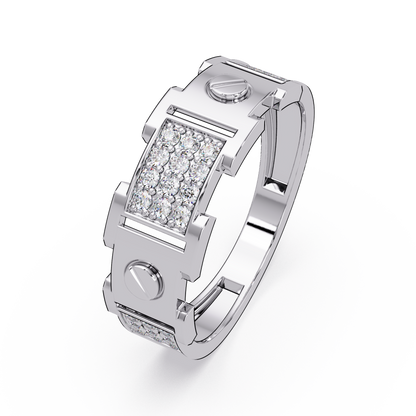 Round Lab grown Diamond Center Wide Band Ring - HIGHCARAT DIAMONDS