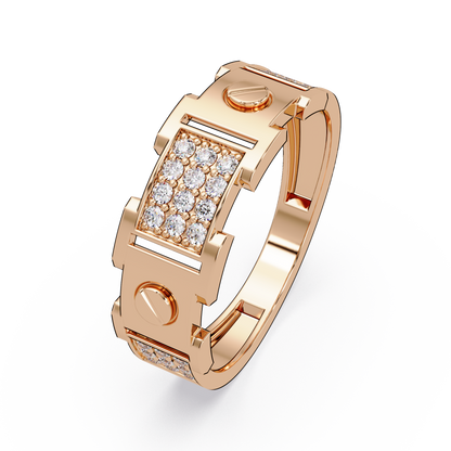 Round Lab grown Diamond Center Wide Band Ring - HIGHCARAT DIAMONDS