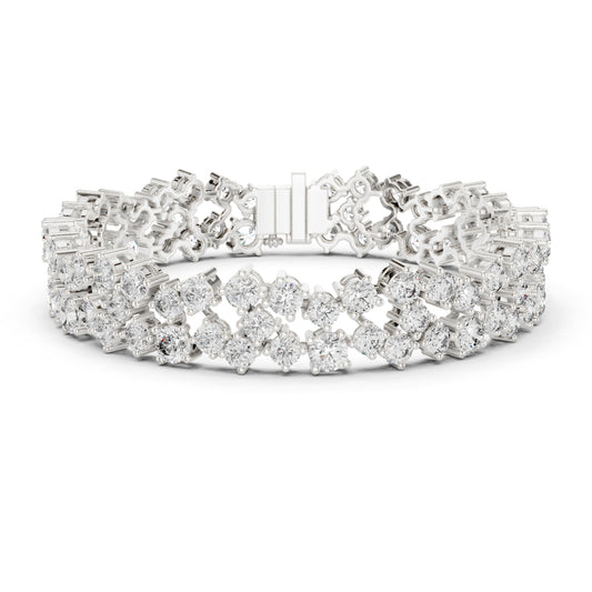 14.10 Ct Round Cut High Quality Lab Grown Diamond Vintage 14k Solid Yellow Gold Classic Perfect Wedding Wear Tennis Bracelet - HIGHCARAT DIAMONDS