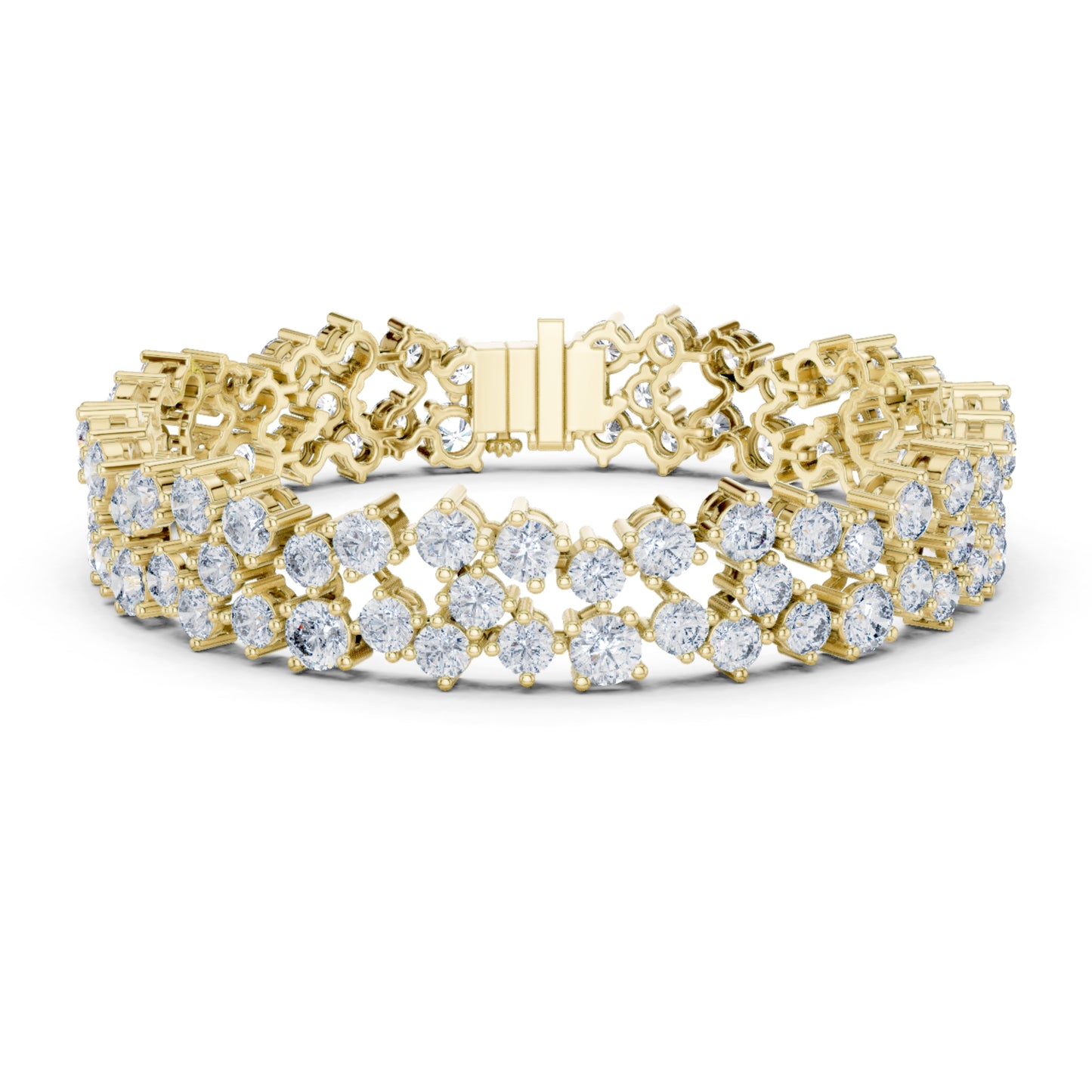 14.10 Ct Round Cut High Quality Lab Grown Diamond Vintage 14k Solid Yellow Gold Classic Perfect Wedding Wear Tennis Bracelet - HIGHCARAT DIAMONDS
