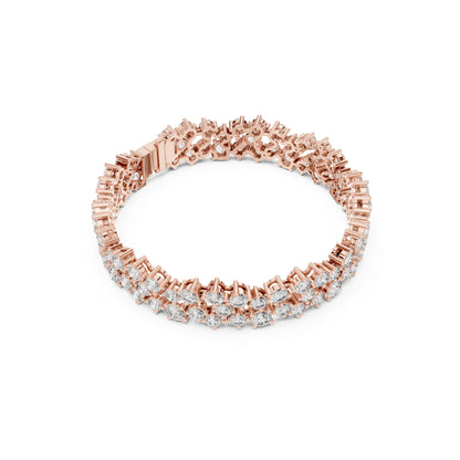 14.10 Ct Round Cut High Quality Lab Grown Diamond Vintage 14k Solid Yellow Gold Classic Perfect Wedding Wear Tennis Bracelet - HIGHCARAT DIAMONDS