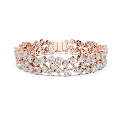 14.10 Ct Round Cut High Quality Lab Grown Diamond Vintage 14k Solid Yellow Gold Classic Perfect Wedding Wear Tennis Bracelet - HIGHCARAT DIAMONDS