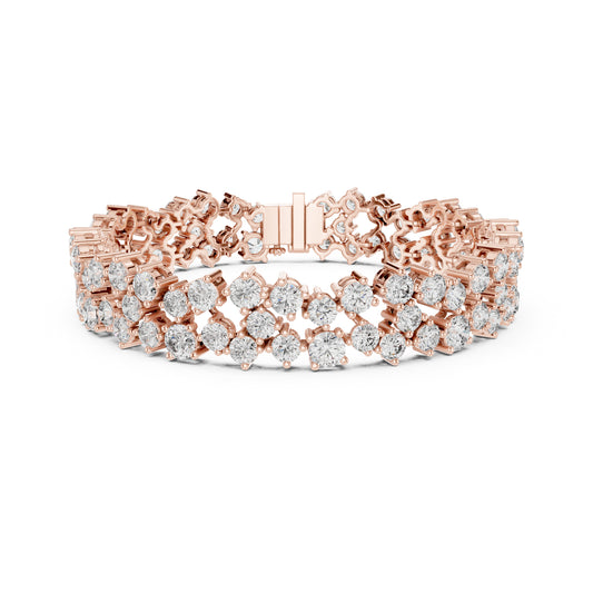 14.10 Ct Round Cut High Quality Lab Grown Diamond Vintage 14k Solid Yellow Gold Classic Perfect Wedding Wear Tennis Bracelet - HIGHCARAT DIAMONDS