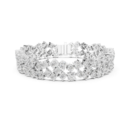 14.10 Ct Round Cut High Quality Lab Grown Diamond Vintage 14k Solid Yellow Gold Classic Perfect Wedding Wear Tennis Bracelet - HIGHCARAT DIAMONDS