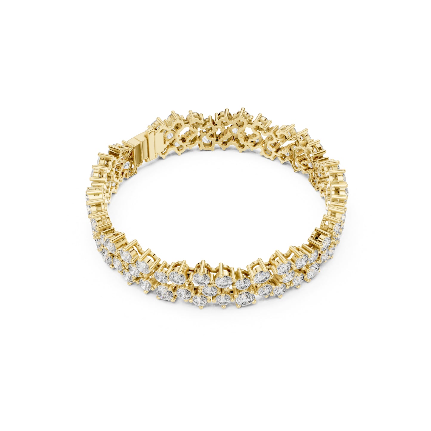 14.10 Ct Round Cut High Quality Lab Grown Diamond Vintage 14k Solid Yellow Gold Classic Perfect Wedding Wear Tennis Bracelet - HIGHCARAT DIAMONDS