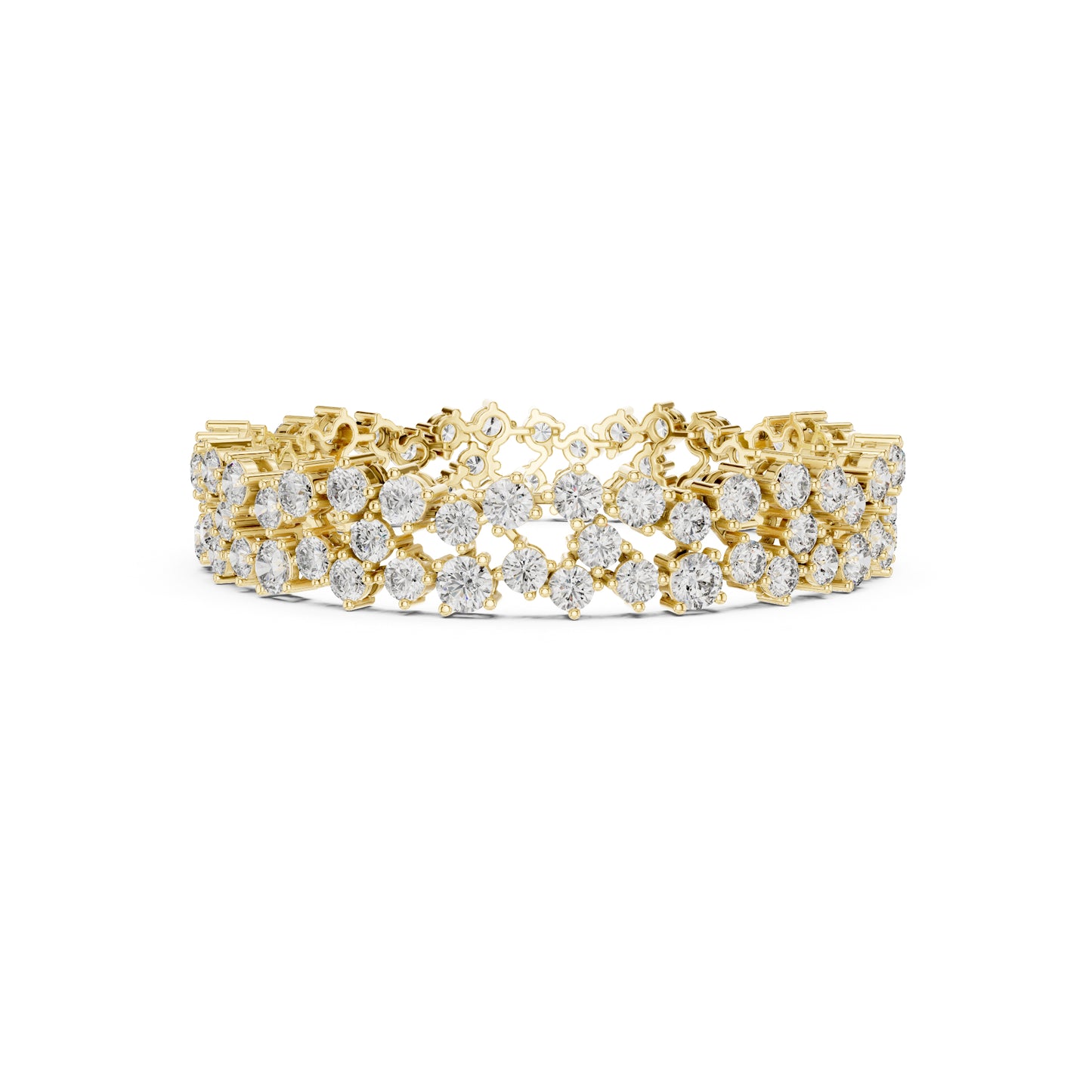 14.10 Ct Round Cut High Quality Lab Grown Diamond Vintage 14k Solid Yellow Gold Classic Perfect Wedding Wear Tennis Bracelet - HIGHCARAT DIAMONDS