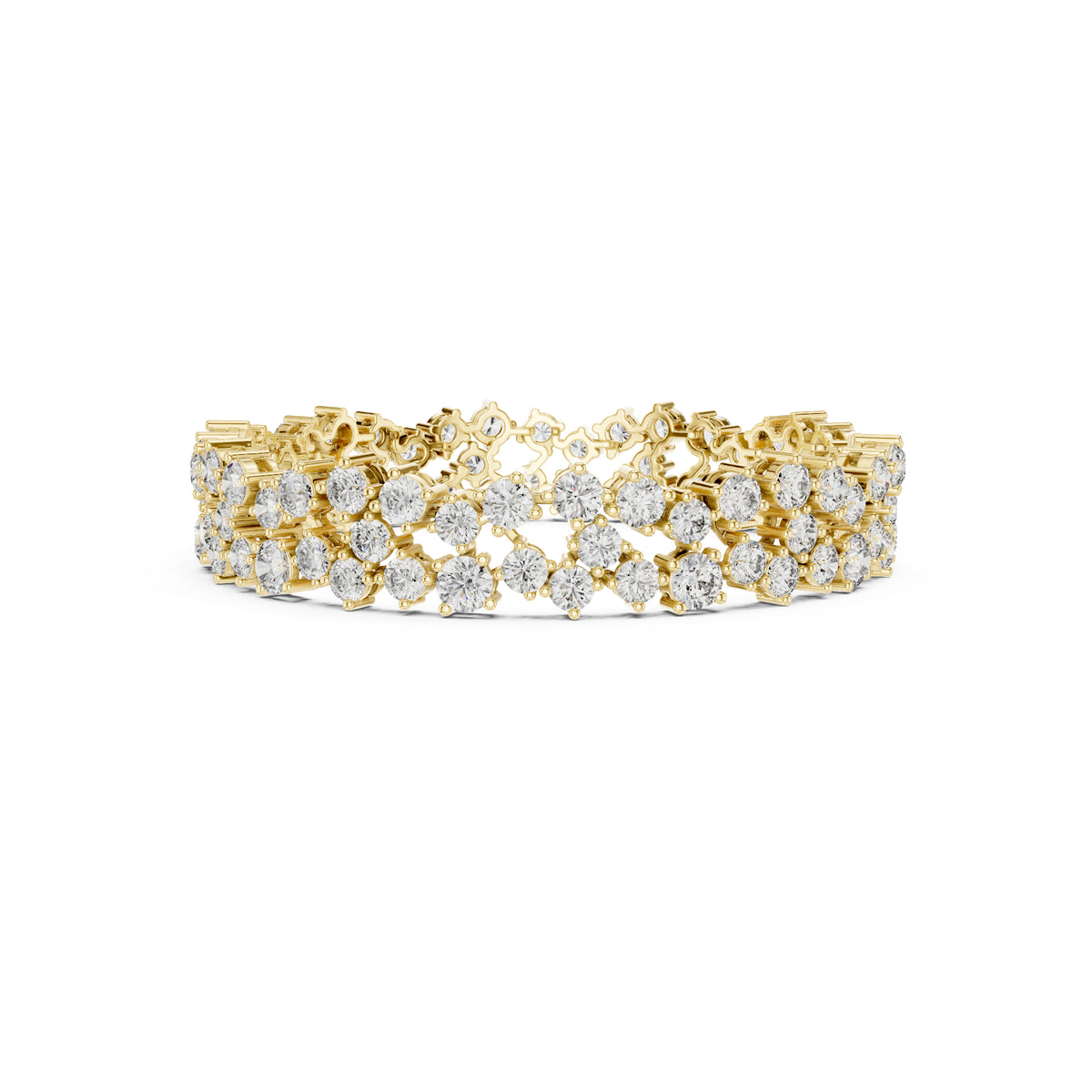 14.10 Ct Round Cut High Quality Lab Grown Diamond Vintage 14k Solid Yellow Gold Classic Perfect Wedding Wear Tennis Bracelet - HIGHCARAT DIAMONDS
