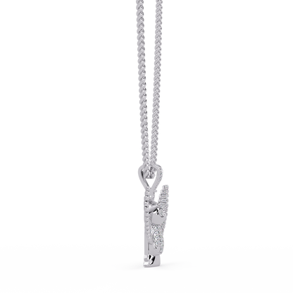 Lab Grown Round Diamond Owl Wing Pendant Chain - HIGHCARAT DIAMONDS