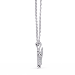 Lab Grown Round Diamond Owl Wing Pendant Chain - HIGHCARAT DIAMONDS
