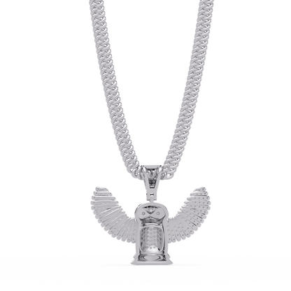 Lab Grown Round Diamond Owl Wing Pendant Chain - HIGHCARAT DIAMONDS