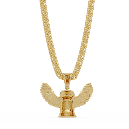 Lab Grown Round Diamond Owl Wing Pendant Chain - HIGHCARAT DIAMONDS