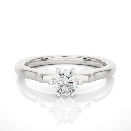 Lab Grown Round Diamond Six Claw Anniversary Ring