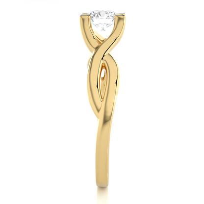 Lab Grown Round Diamond Solitaire Split Shank Ring - HIGHCARAT DIAMONDS