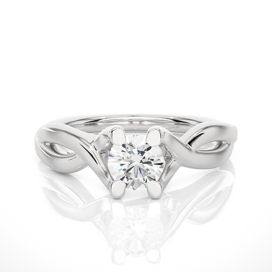 Lab Grown Round Diamond Solitaire Split Shank Ring