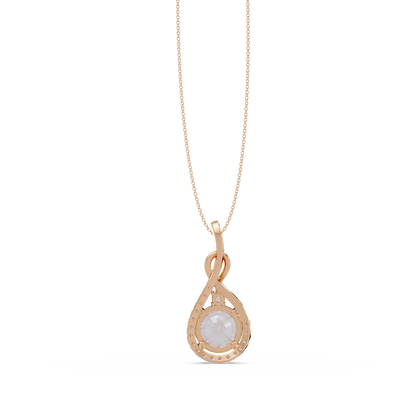 Lab Grown Round Diamond Teardrop Halo Pendant - HIGHCARAT DIAMONDS