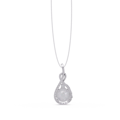 Lab Grown Round Diamond Teardrop Halo Pendant - HIGHCARAT DIAMONDS