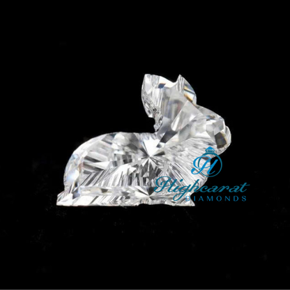 Artistic Seating Rabbit Cut Lab-Grown Diamond  Modern Style For Charms, Rings & Necklaces - HIGHCARAT DIAMONDS
