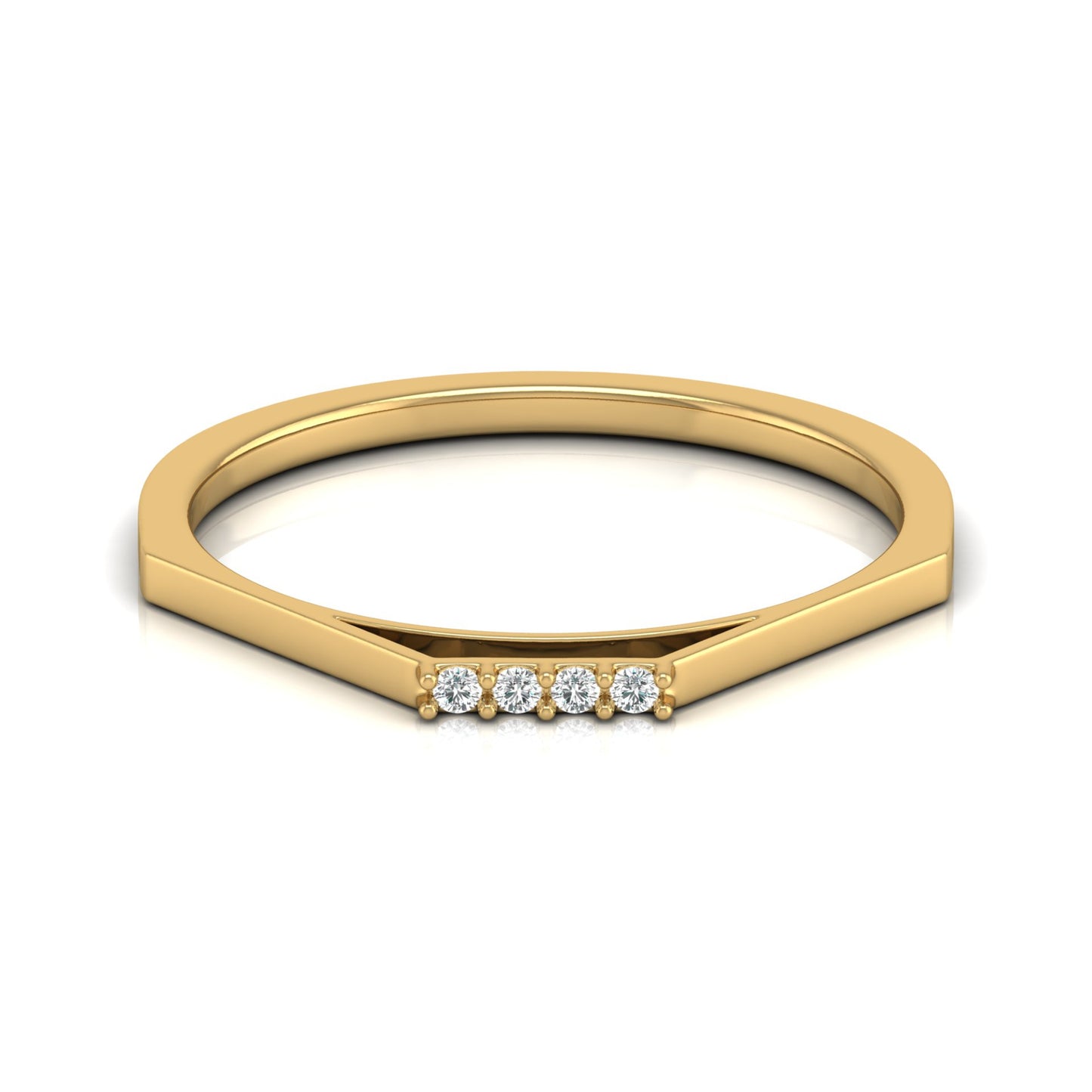 Lab Or Natural Diamond Shaped Round Diamond Band Ring In 14K Solid Gold Gift For Her - HIGHCARAT DIAMONDS