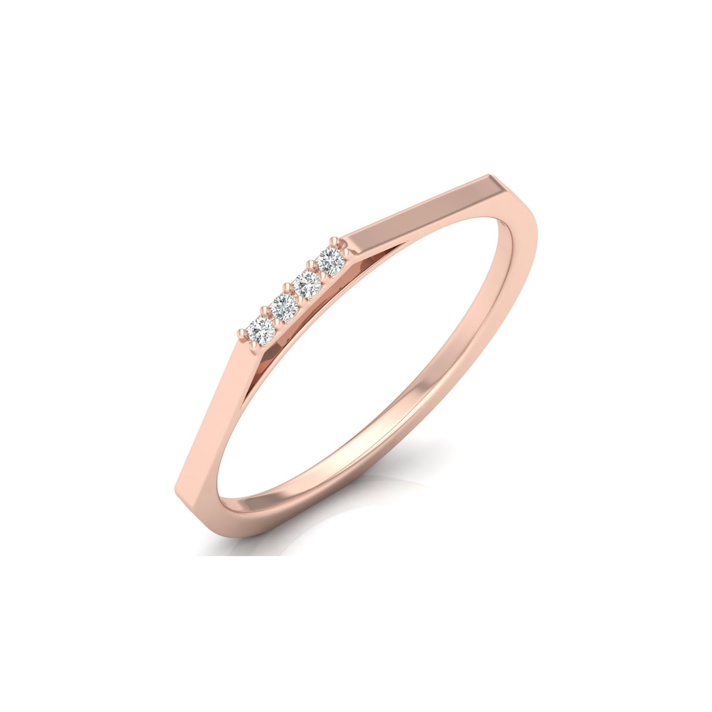Lab Or Natural Diamond Shaped Round Diamond Band Ring In 14K Solid Gold Gift For Her - HIGHCARAT DIAMONDS
