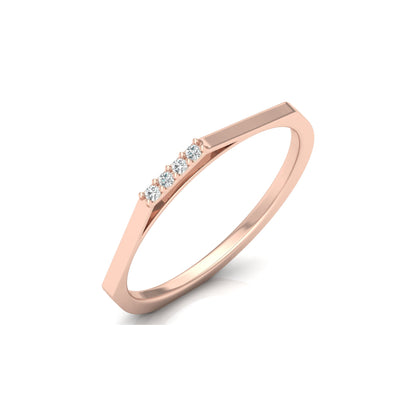 Lab Or Natural Diamond Shaped Round Diamond Band Ring In 14K Solid Gold Gift For Her - HIGHCARAT DIAMONDS