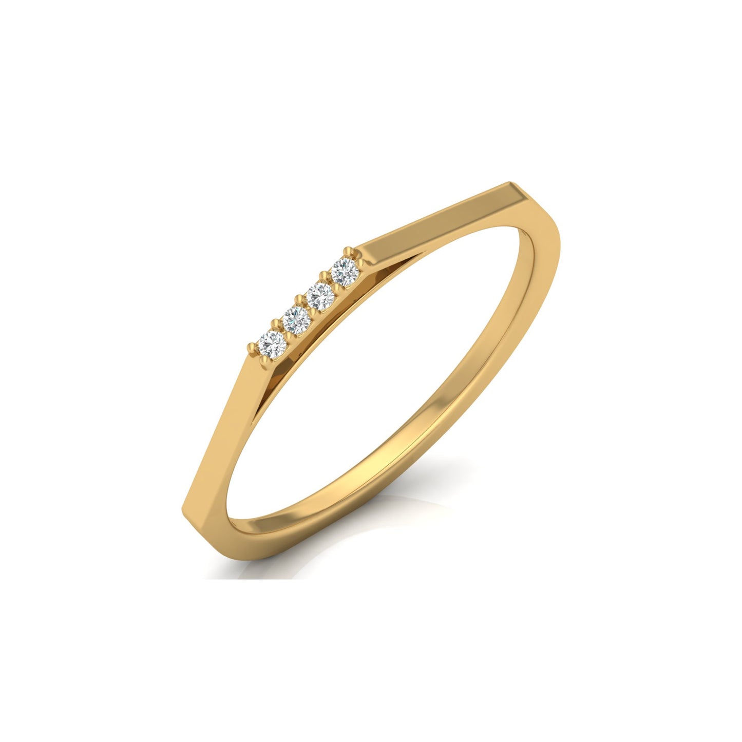 Lab Or Natural Diamond Shaped Round Diamond Band Ring In 14K Solid Gold Gift For Her - HIGHCARAT DIAMONDS