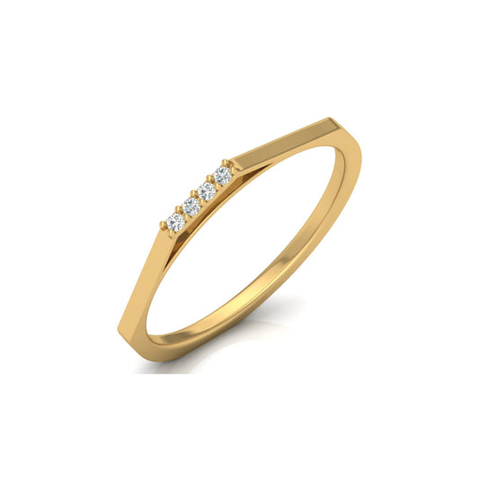 Lab Or Natural Diamond Shaped Round Diamond Band Ring In 14K Solid Gold Gift For Her - HIGHCARAT DIAMONDS