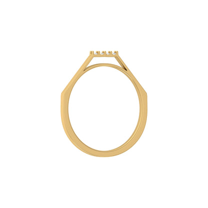 Lab Or Natural Diamond Shaped Round Diamond Band Ring In 14K Solid Gold Gift For Her - HIGHCARAT DIAMONDS