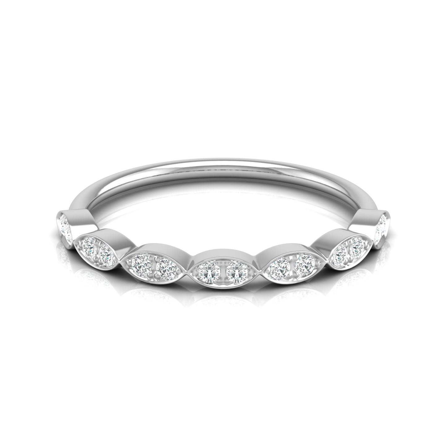 Lab-grown Diamond Half Eternity Wedding Set Ring Bridal Jewelry Gift - HIGHCARAT DIAMONDS
