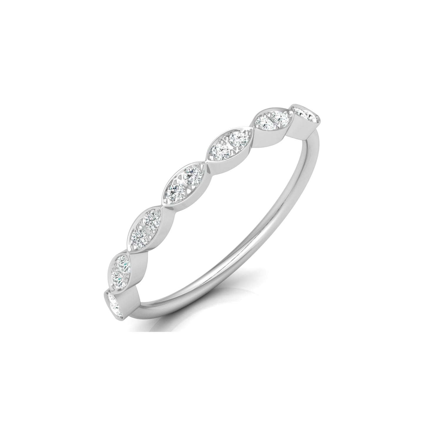 Lab-grown Diamond Half Eternity Wedding Set Ring Bridal Jewelry Gift - HIGHCARAT DIAMONDS