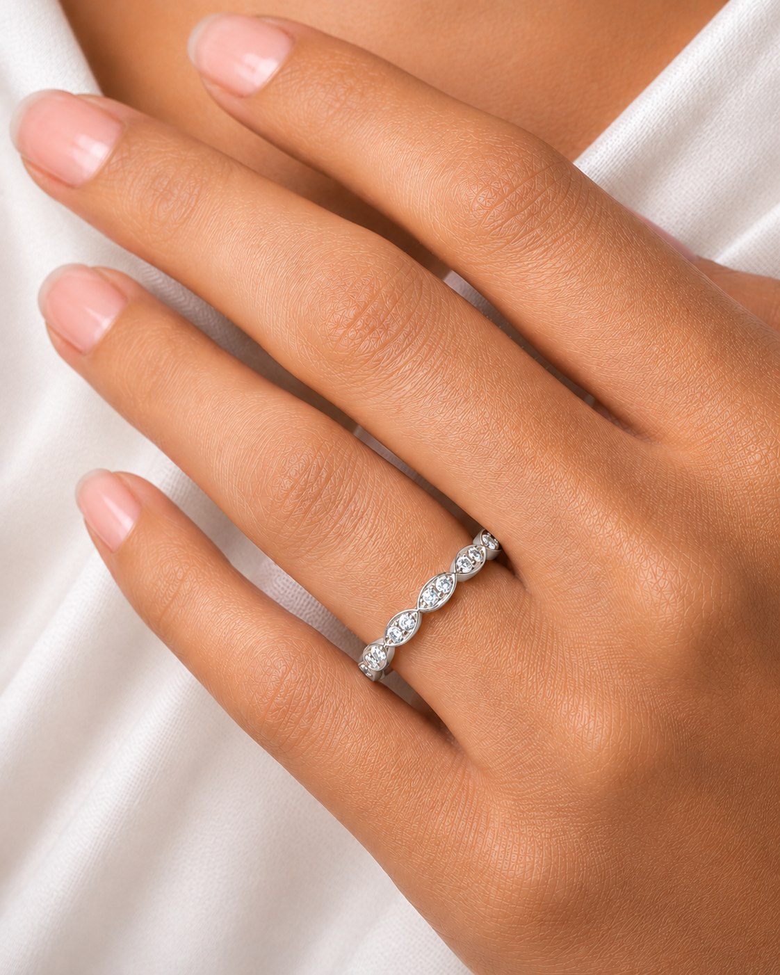 Lab-grown Diamond Half Eternity Wedding Set Ring Bridal Jewelry Gift - HIGHCARAT DIAMONDS