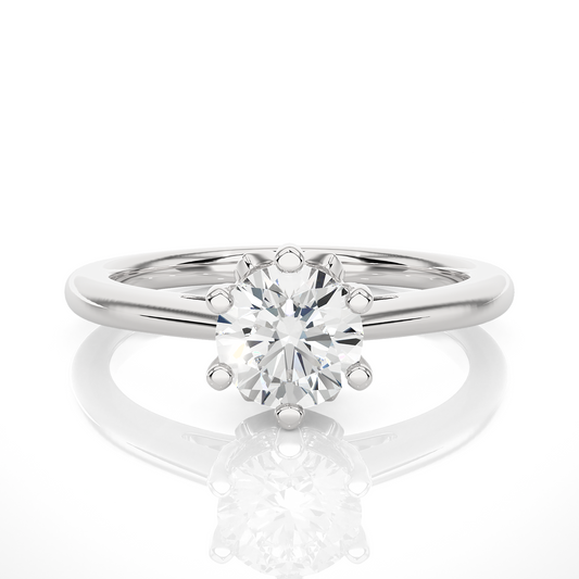 Round Cut Lab Diamond Ring featuring a classic engagement setting