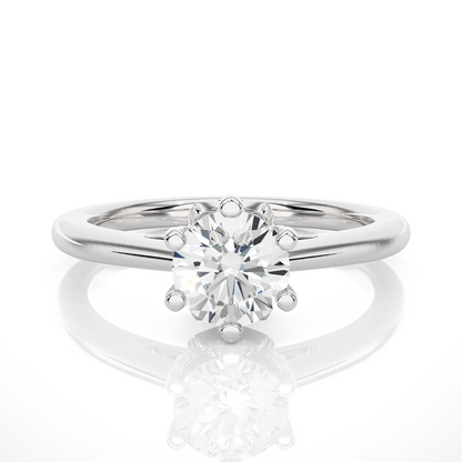 Round Cut Lab Diamond Ring featuring a classic engagement setting