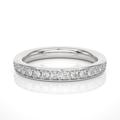 Labgrown 0.35 CT Round Cut Diamond Wedding Band Channel Set Anniversary Band For Her - HIGHCARAT DIAMONDS