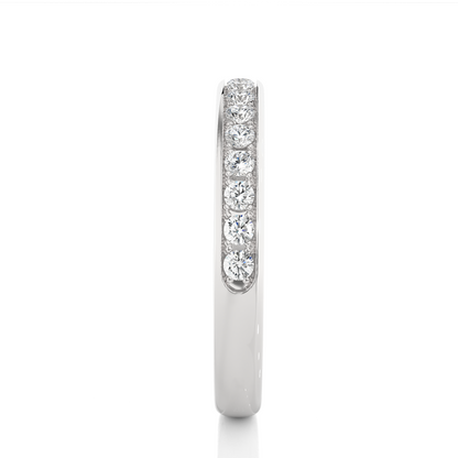 Labgrown 0.35 CT Round Cut Diamond Wedding Band Channel Set Anniversary Band For Her - HIGHCARAT DIAMONDS