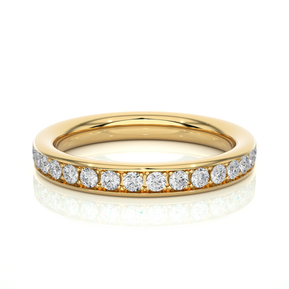 Labgrown 0.35 CT Round Cut Diamond Wedding Band Channel Set Anniversary Band For Her - HIGHCARAT DIAMONDS