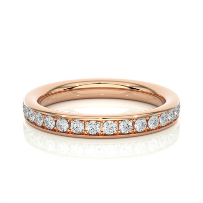 Labgrown 0.35 CT Round Cut Diamond Wedding Band Channel Set Anniversary Band For Her - HIGHCARAT DIAMONDS