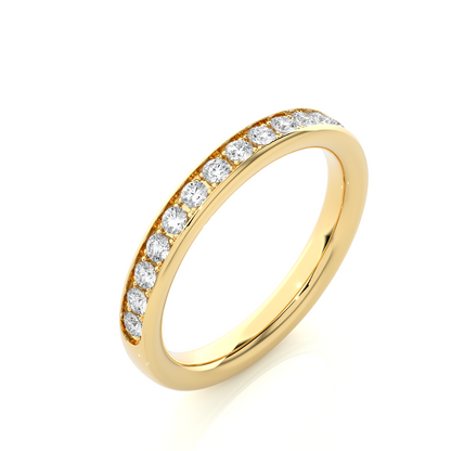 Labgrown 0.35 CT Round Cut Diamond Wedding Band Channel Set Anniversary Band For Her - HIGHCARAT DIAMONDS