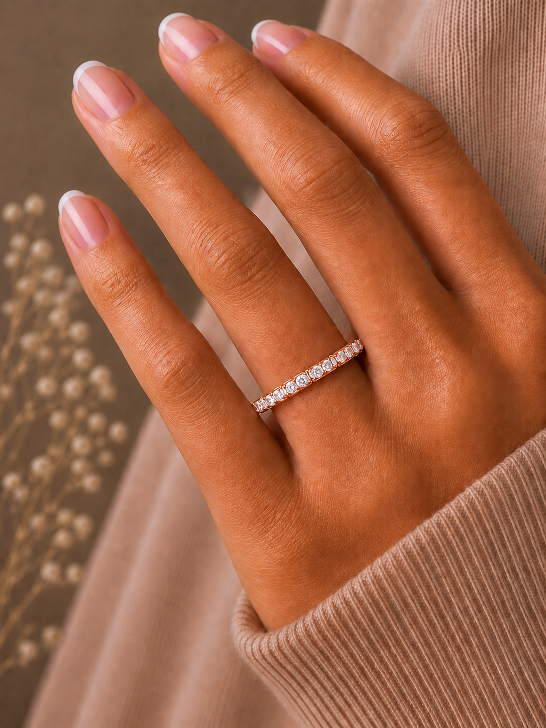 Labgrown 0.35 CT Round Cut Diamond Wedding Band Channel Set Anniversary Band For Her - HIGHCARAT DIAMONDS