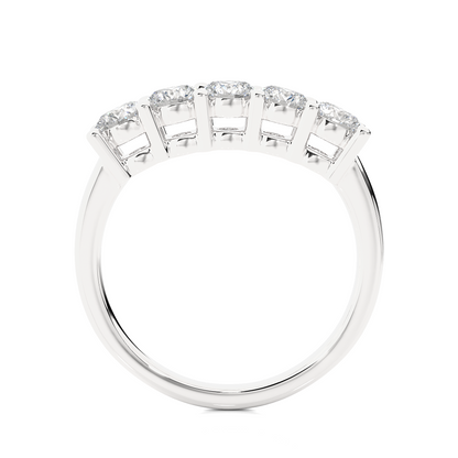 Labgrown 0.52 CT Round Cut Diamond Band Half Eternity Engagement Band For Her - HIGHCARAT DIAMONDS
