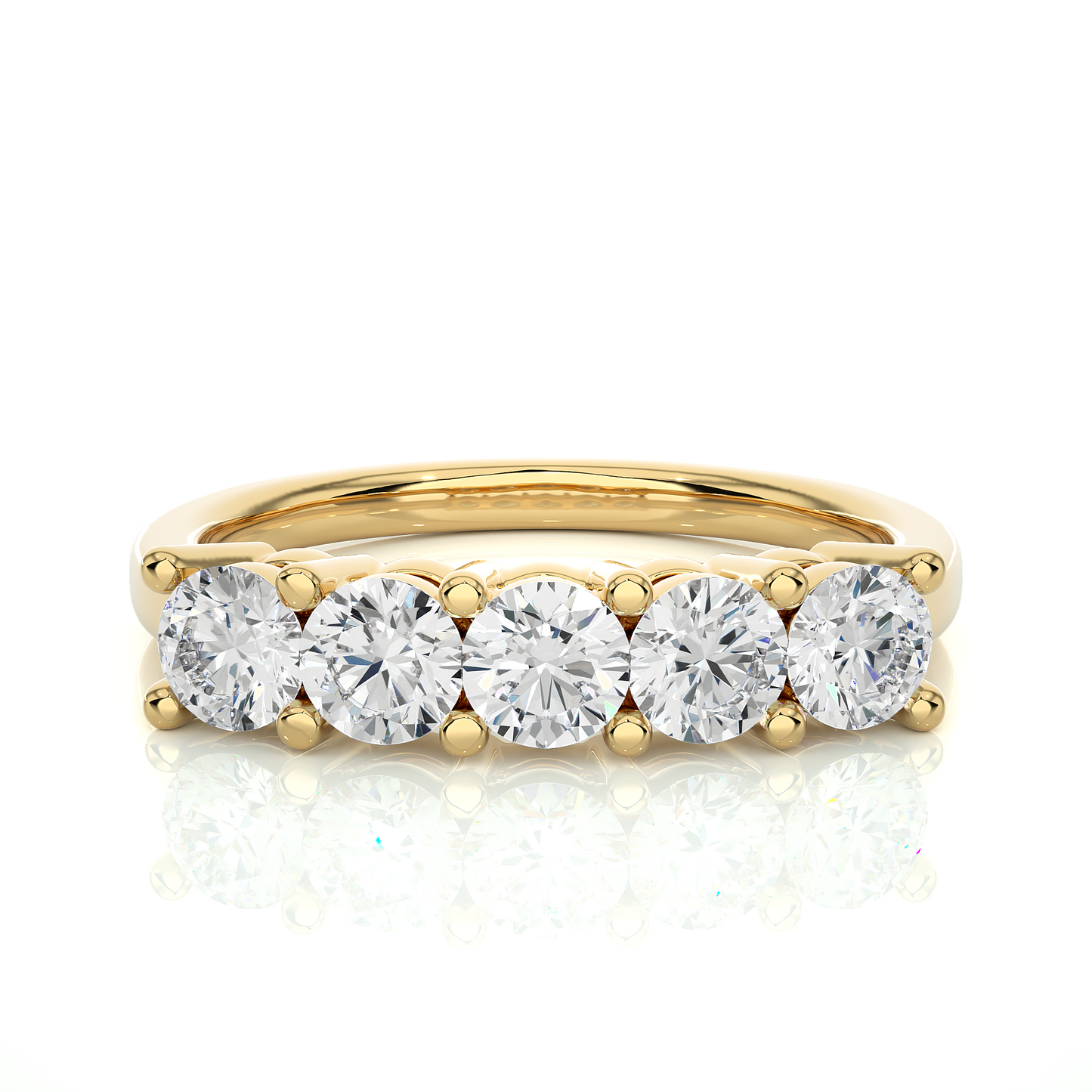 Labgrown 0.52 CT Round Cut Diamond Band Half Eternity Engagement Band For Her - HIGHCARAT DIAMONDS