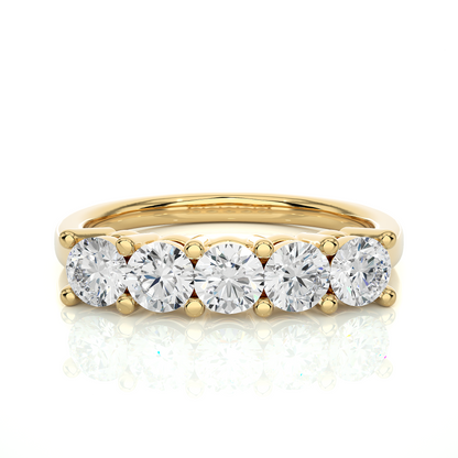 Labgrown 0.52 CT Round Cut Diamond Band Half Eternity Engagement Band For Her - HIGHCARAT DIAMONDS