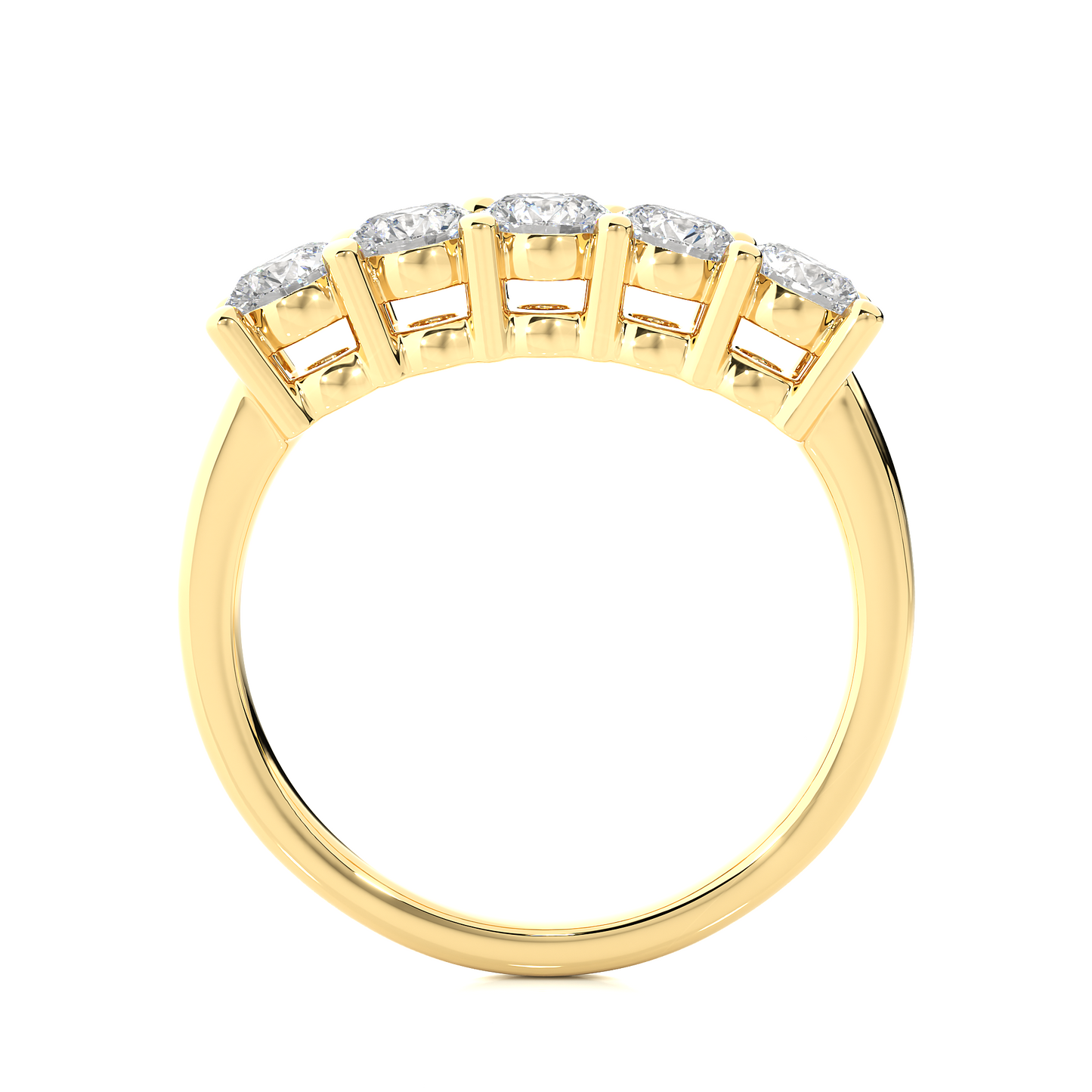 Labgrown 0.52 CT Round Cut Diamond Band Half Eternity Engagement Band For Her - HIGHCARAT DIAMONDS