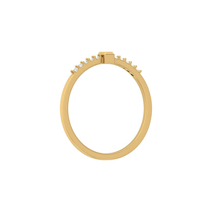Labgrown Baguette Diamond Ring With Round Side Stones Sparkle In 14K Solid Gold