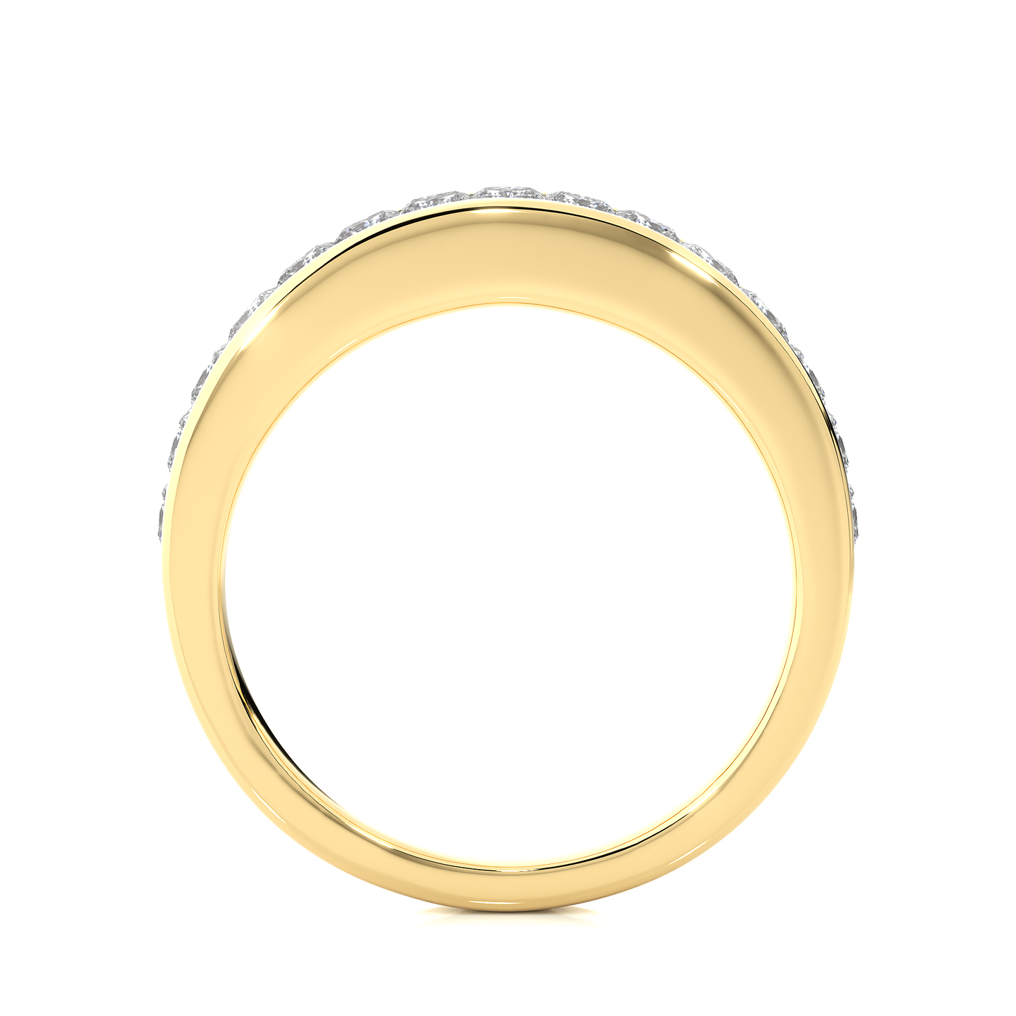 Labgrown Diamond Band Ring in 14KT White Gold Half Eternity Band With Elegant Channel Set Design - HIGHCARAT DIAMONDS