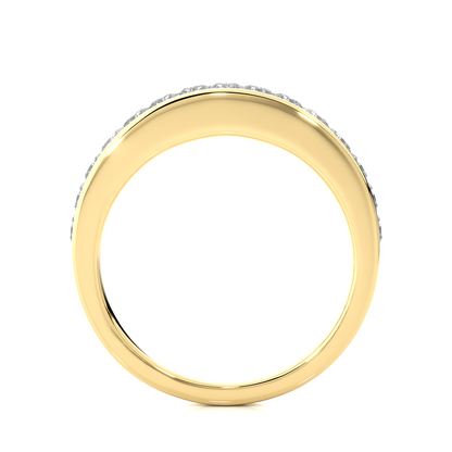 Labgrown Diamond Band Ring in 14KT White Gold Half Eternity Band With Elegant Channel Set Design - HIGHCARAT DIAMONDS